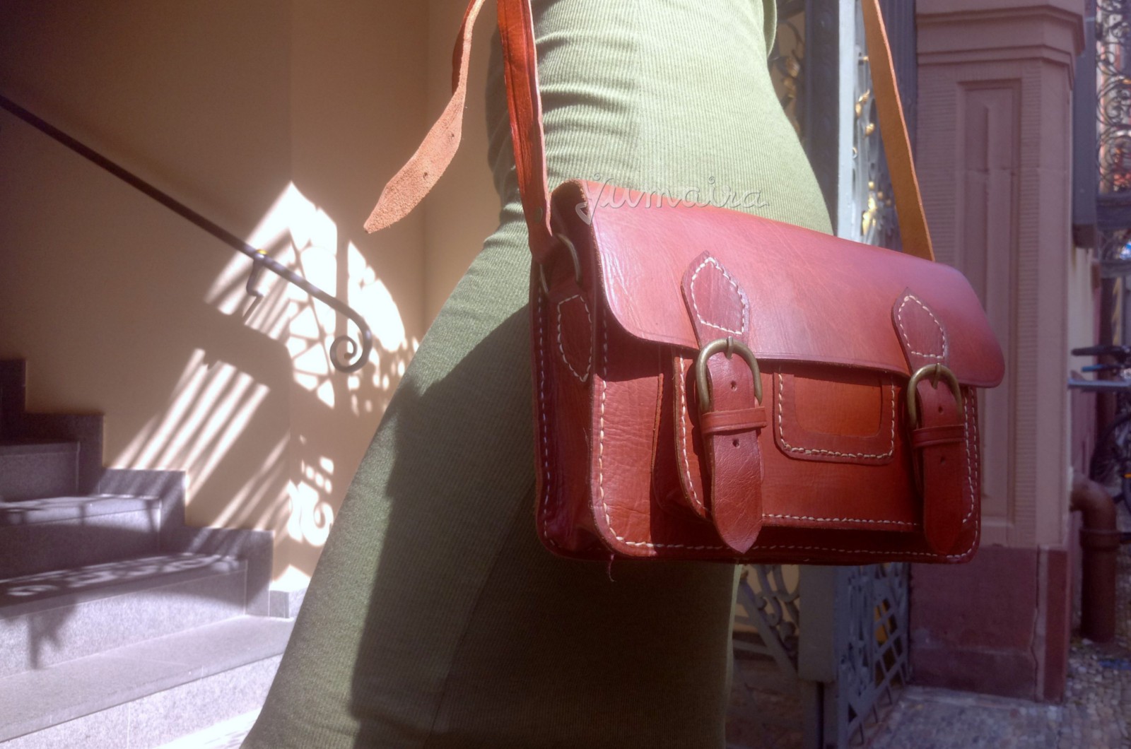 Sofia - Leder Vintage Tasche in Rehbraun